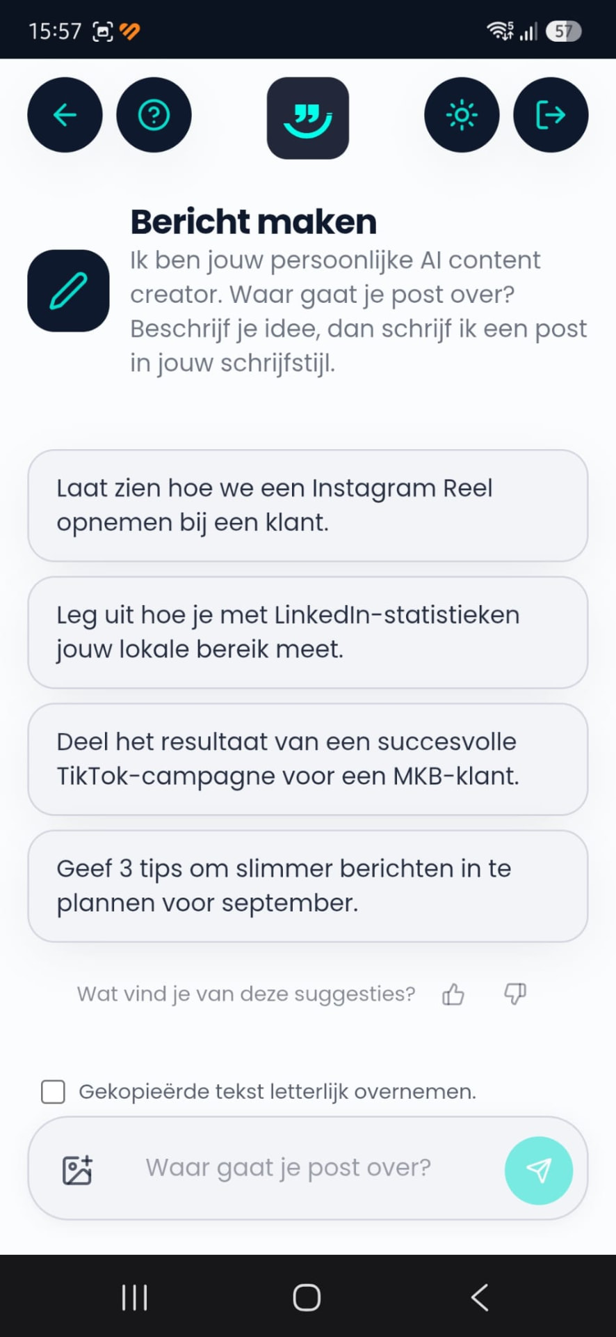 Bericht maken in Jouw Social App